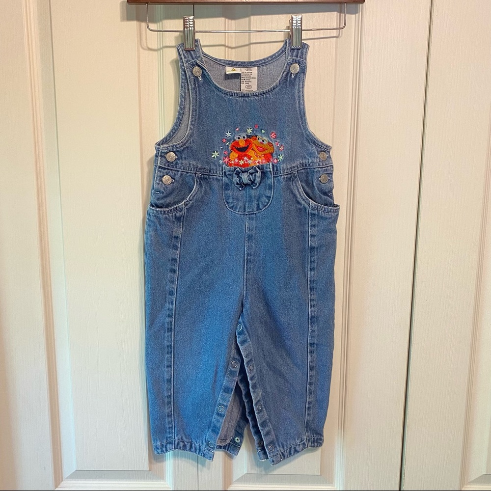 Vintage Sesame Street Toddler Bib Overalls